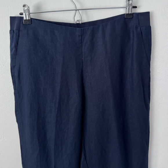 J. Jill Love Linen dark blue linen pant Size Medium Tall - Picture 3 of 6